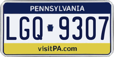 PA license plate LGQ9307