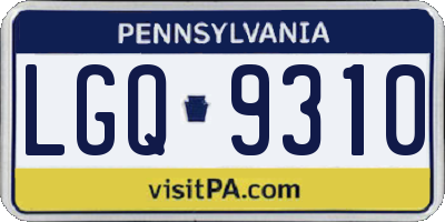 PA license plate LGQ9310