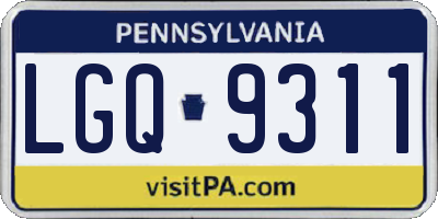 PA license plate LGQ9311