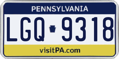 PA license plate LGQ9318