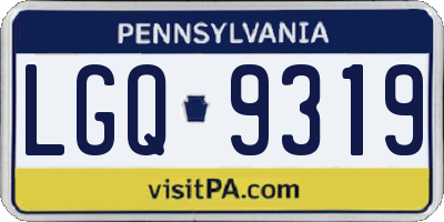 PA license plate LGQ9319