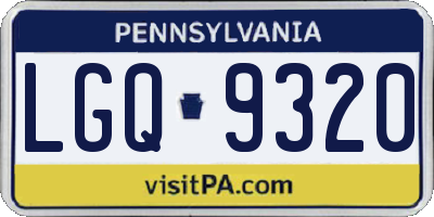 PA license plate LGQ9320