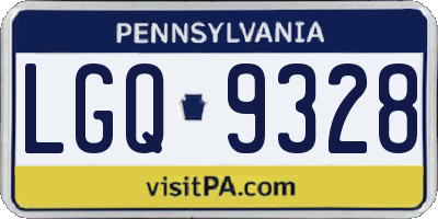 PA license plate LGQ9328