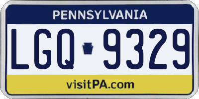 PA license plate LGQ9329