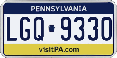 PA license plate LGQ9330