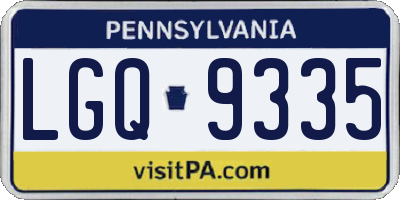 PA license plate LGQ9335