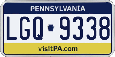 PA license plate LGQ9338