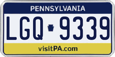 PA license plate LGQ9339