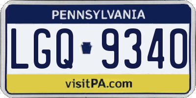 PA license plate LGQ9340