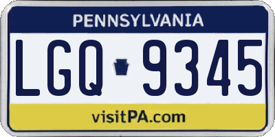 PA license plate LGQ9345