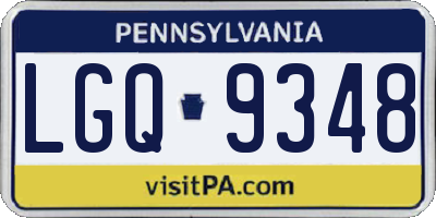 PA license plate LGQ9348