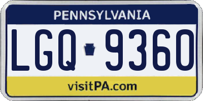 PA license plate LGQ9360