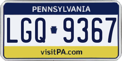 PA license plate LGQ9367