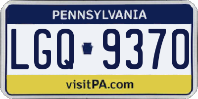 PA license plate LGQ9370
