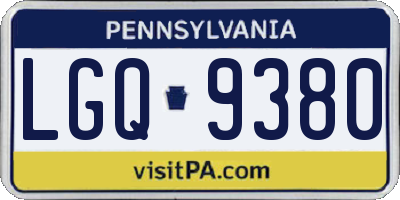 PA license plate LGQ9380