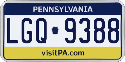 PA license plate LGQ9388