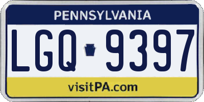 PA license plate LGQ9397