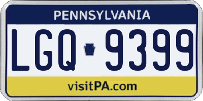 PA license plate LGQ9399
