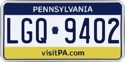 PA license plate LGQ9402