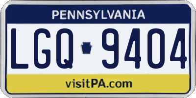PA license plate LGQ9404