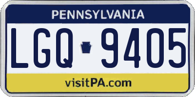 PA license plate LGQ9405