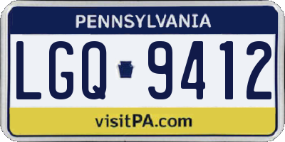 PA license plate LGQ9412