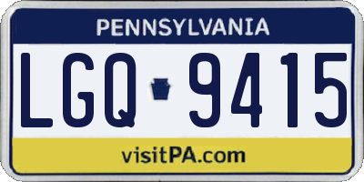 PA license plate LGQ9415