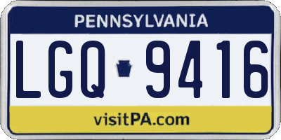 PA license plate LGQ9416