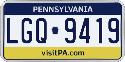 PA license plate LGQ9419