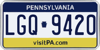 PA license plate LGQ9420