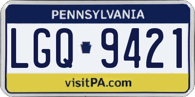 PA license plate LGQ9421