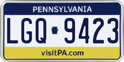 PA license plate LGQ9423