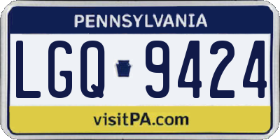 PA license plate LGQ9424