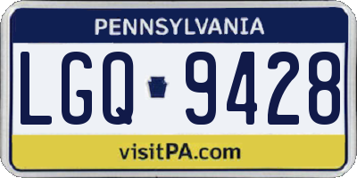 PA license plate LGQ9428