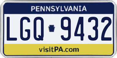PA license plate LGQ9432