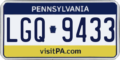 PA license plate LGQ9433