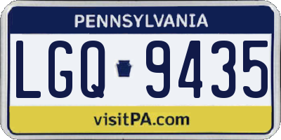 PA license plate LGQ9435