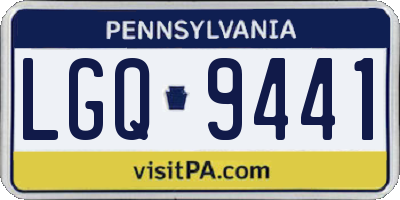 PA license plate LGQ9441