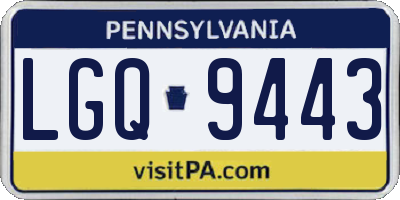 PA license plate LGQ9443