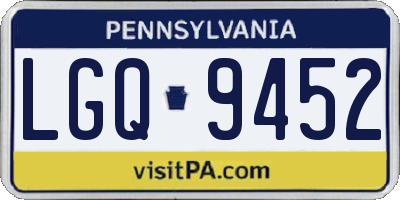 PA license plate LGQ9452