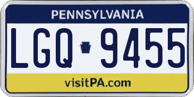 PA license plate LGQ9455