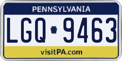 PA license plate LGQ9463