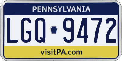 PA license plate LGQ9472