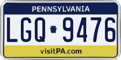 PA license plate LGQ9476