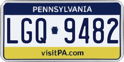 PA license plate LGQ9482