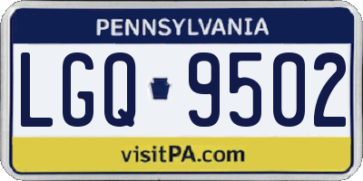 PA license plate LGQ9502