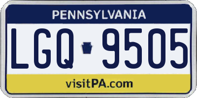 PA license plate LGQ9505