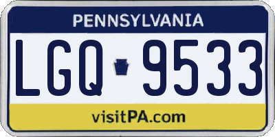 PA license plate LGQ9533