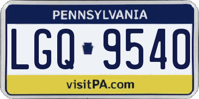 PA license plate LGQ9540