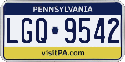 PA license plate LGQ9542
